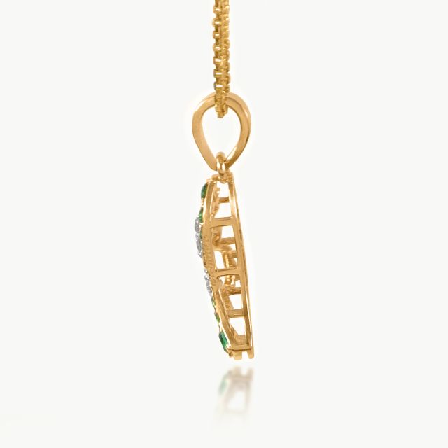 Green Diamond Shield Pendant