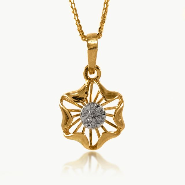 Krit Flower Design Diamond Pendant
