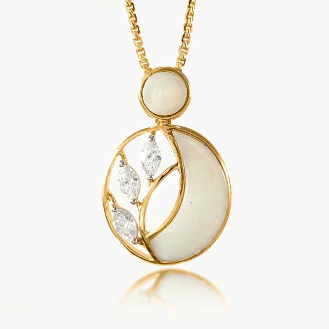 Crescent Moon Diamond Pendant