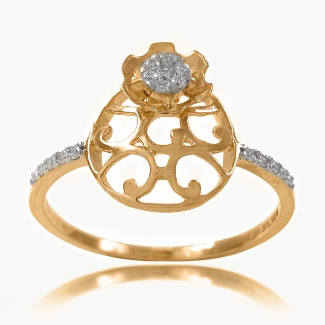 Moon Flower Diamond Ring