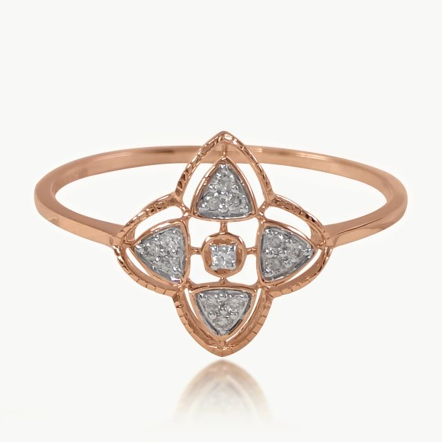 Gilded Petals Diamond Ring