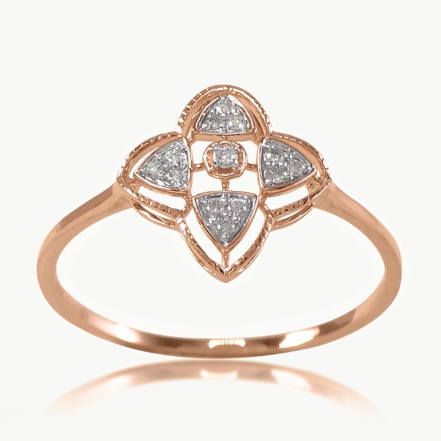 Gilded Petals Diamond Ring