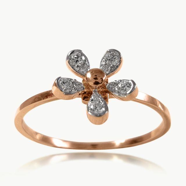 Five leaves design diamond ring
