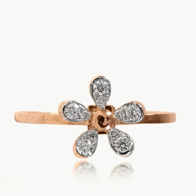 Five leaves design diamond ring