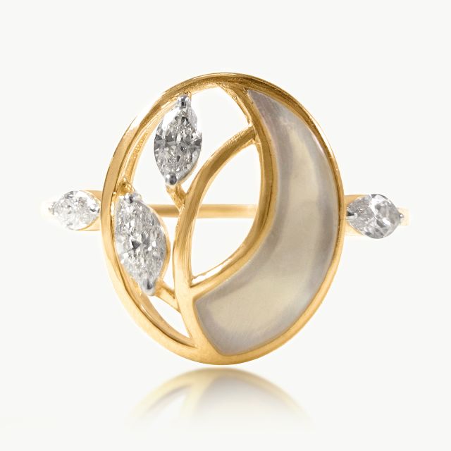 Crescent Moon Diamond Rings