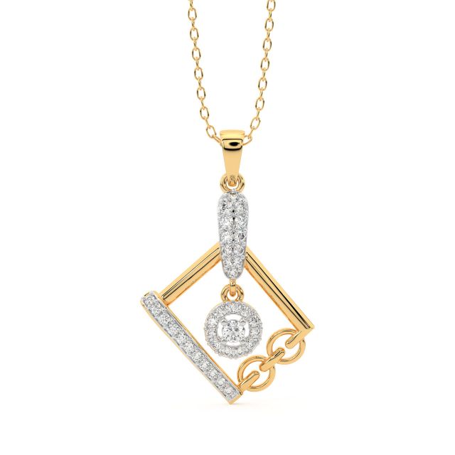 Lakshana Round Diamond Office Wear Pendant
