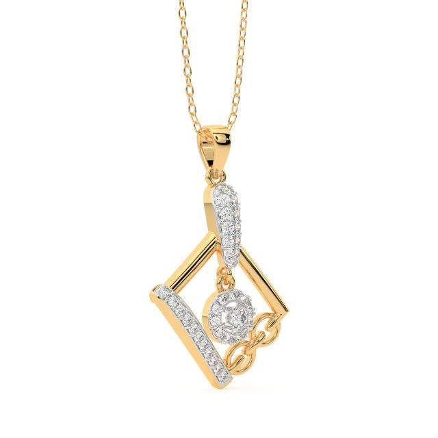 Lakshana Round Diamond Office Wear Pendant