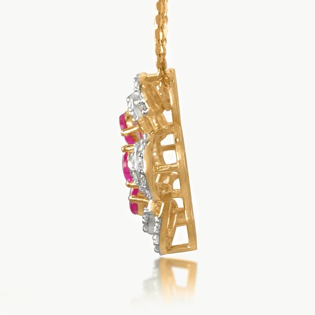 Ruby Studded Diamond Pendant