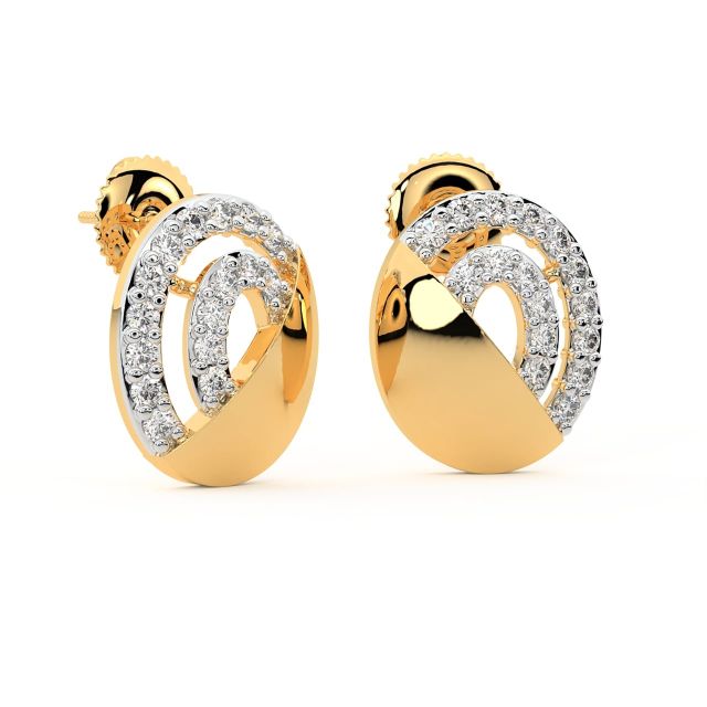 Gavra Round Diamond Stud Earrings