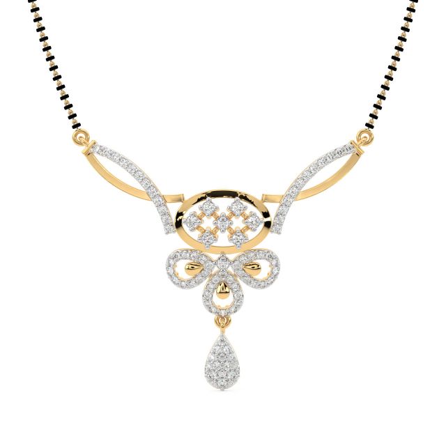 Ahilya Diamond Mangalsutra Design In Gold