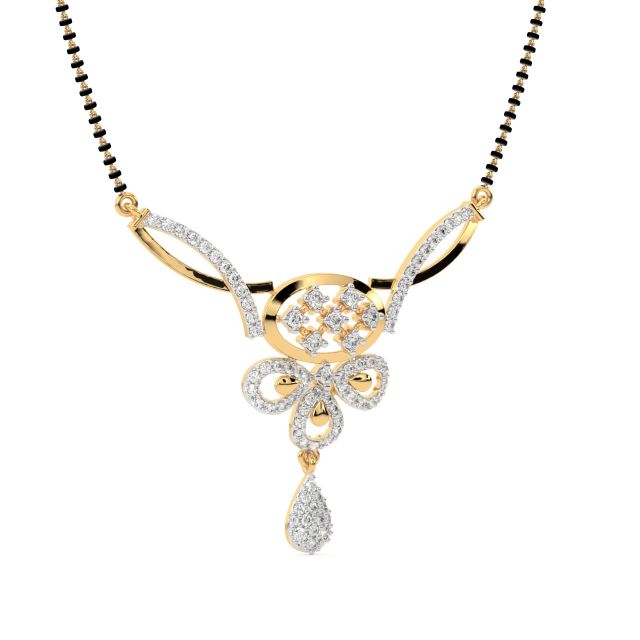 Ahilya Diamond Mangalsutra Design In Gold