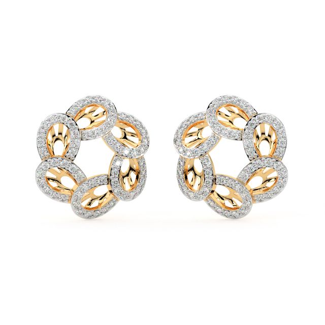 Elvira Round Diamond Stud Earrings