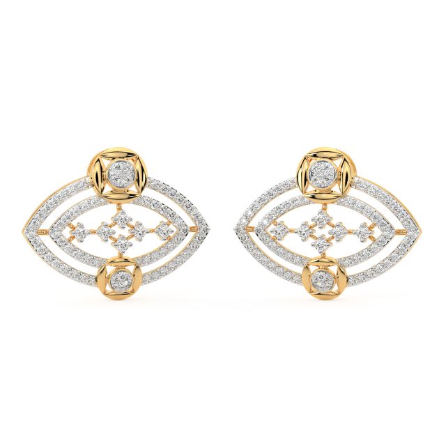 Karina Round Diamond Stud Earrings