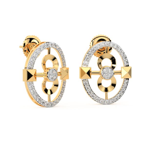 Narda Round Diamond Stud Earrings