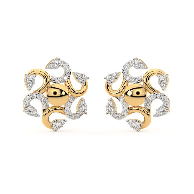 Anghus Round Diamond Stud Earrings
