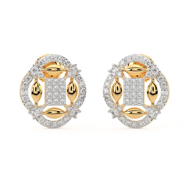 Terrie Round Diamond Stud Earrings