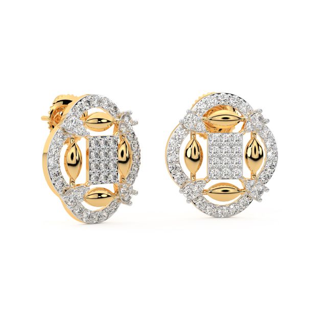 Terrie Round Diamond Stud Earrings