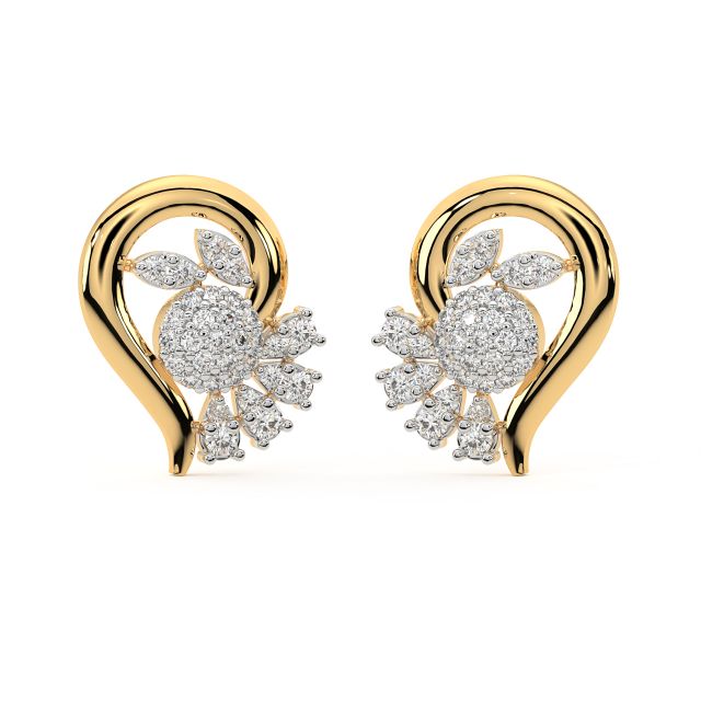 Allene Round Diamond Stud Earrings
