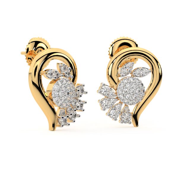 Allene Round Diamond Stud Earrings