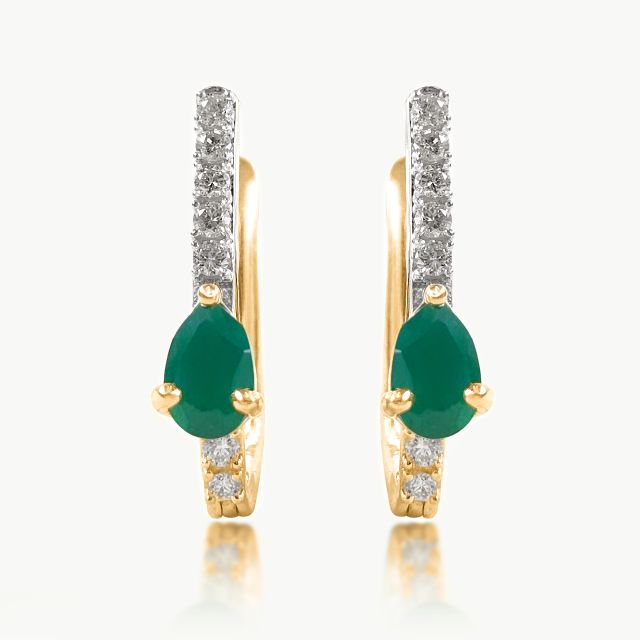 Emerald Dewdrops Diamond Hoop