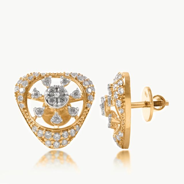 Triangular Snowflake Diamond Studs