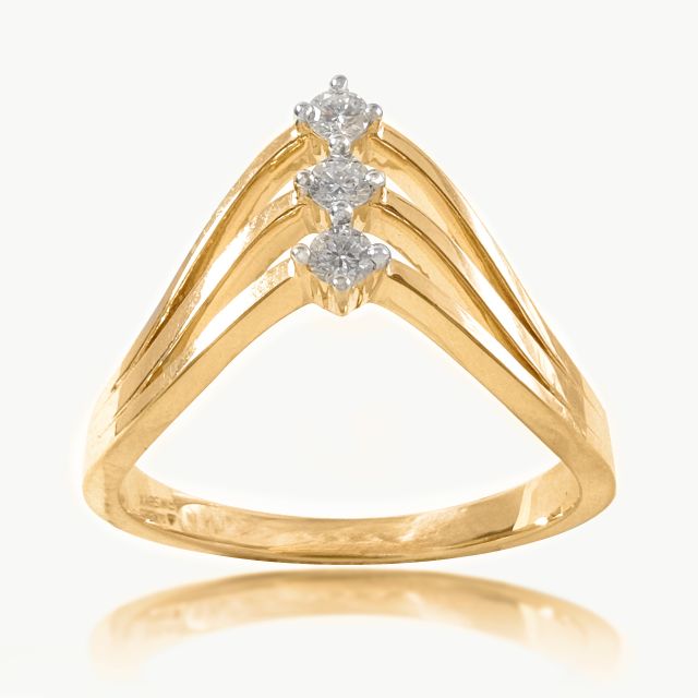 Trinity Wave Diamond Ring
