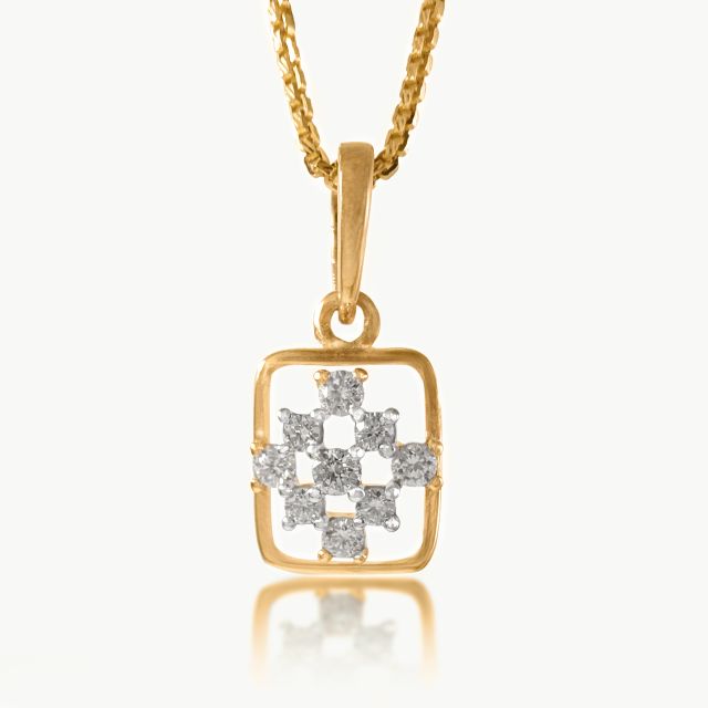 Geometric Floral Diamond Pendant