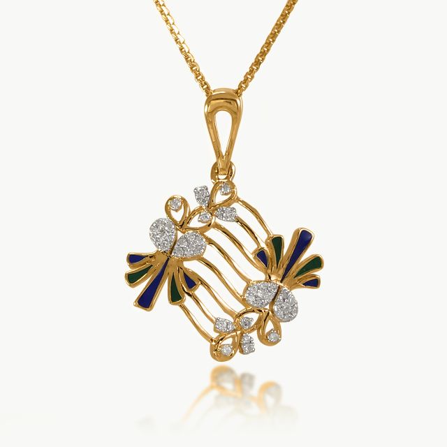 Peacock's Crest Diamond Mini Necklace