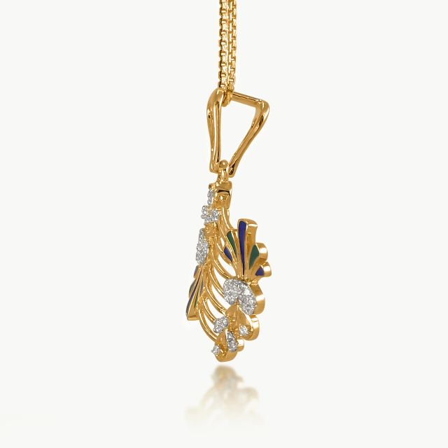 Peacock's Crest Diamond Mini Necklace