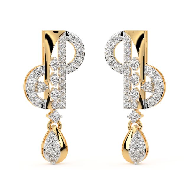 Arlo Round Diamond Dangler Earrings