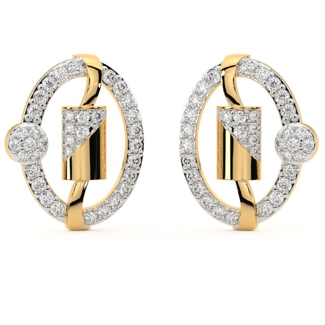 Curissa Round Diamond Stud Earrings