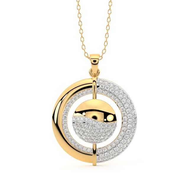 Jena Round Diamond Office Wear Pendant