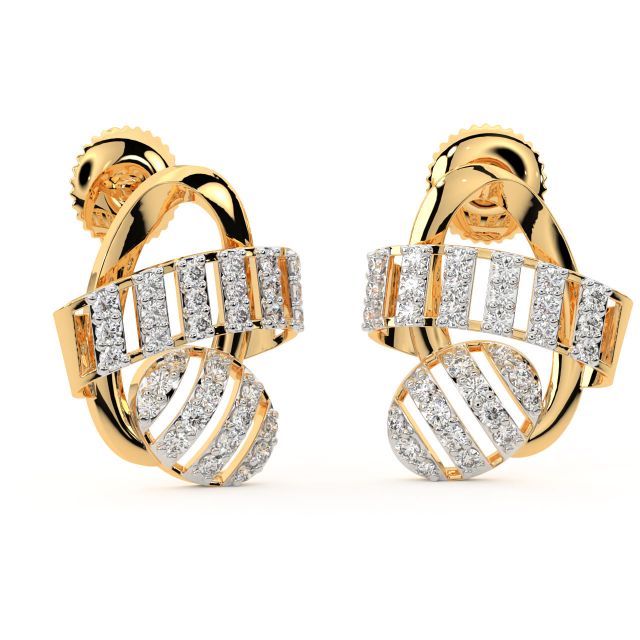 Terro Round Diamond Stud Earrings