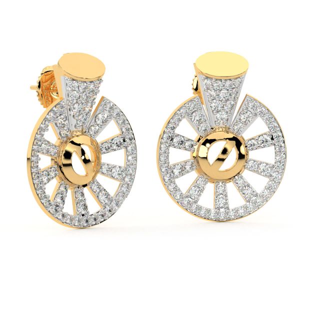 Valisa Round Diamond Stud Earrings