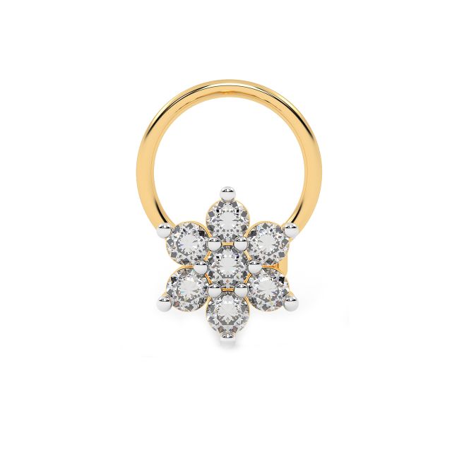 Anne Floral Diamond Nose Pin For Her