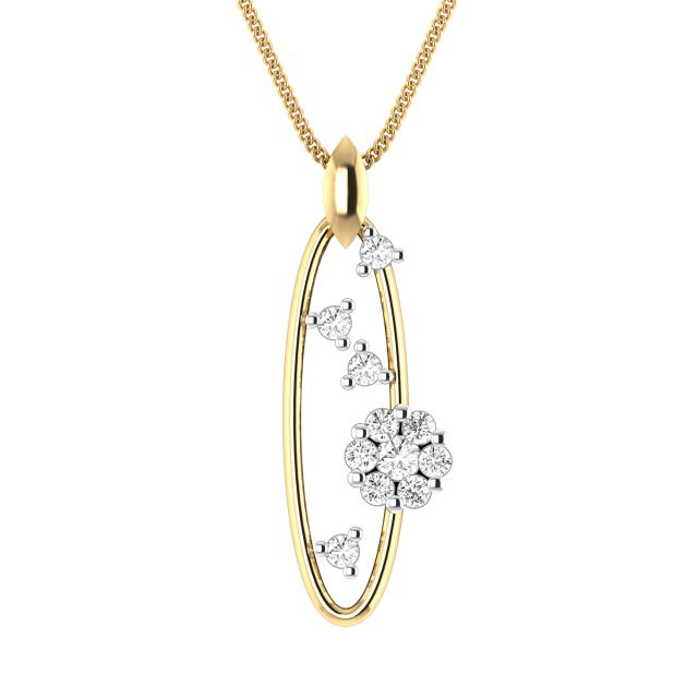 Cesar Round Diamond Office Wear Pendant