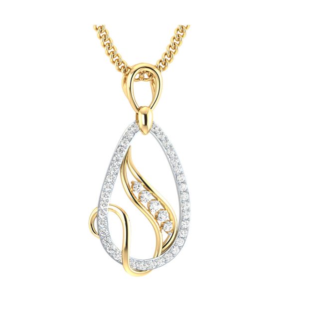 Ambar Round Diamond Office Wear Pendant