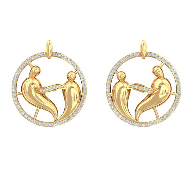 Buy Leila Round Diamond Stud Earrings Online