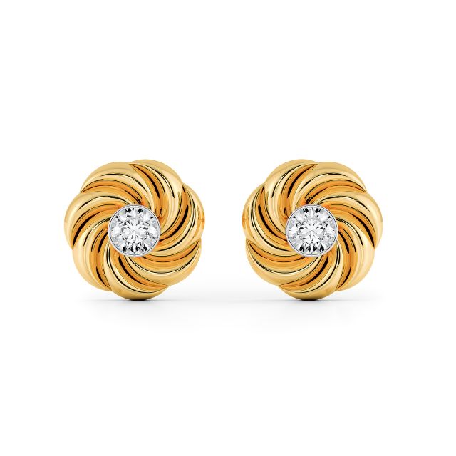 Blossom Round Diamond Stud Earrings