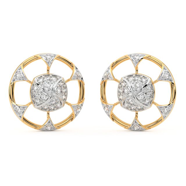 Nari Round Diamond Stud Earrings