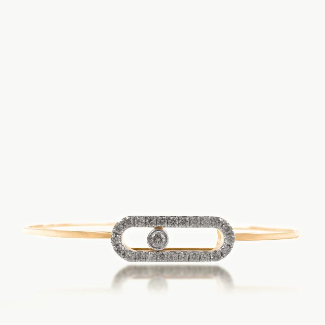 Hexagon Design Diamond Oval Bracelet