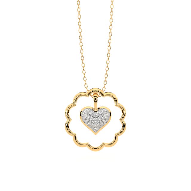 Gold pendant In Heart Shape
