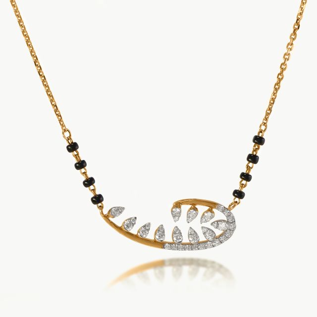 Eterna Leaf Diamond Mangalsutra with Chain