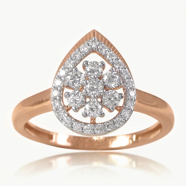 Floral Leaf Diamond Ring