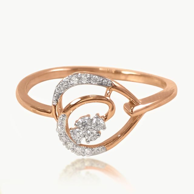 Floral Spiral Diamond Ring
