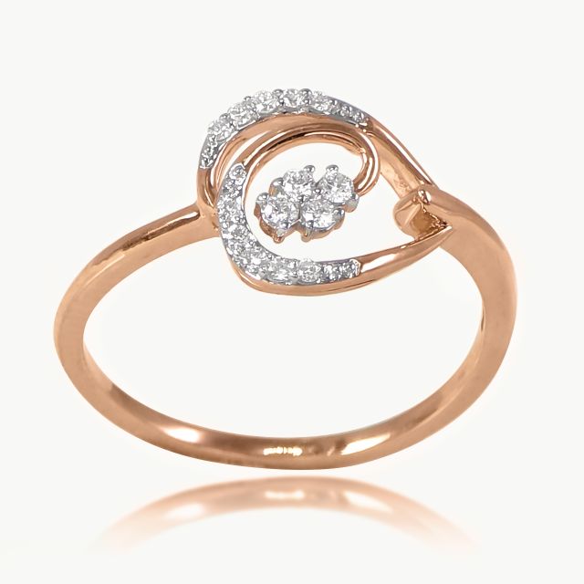 Floral Spiral Diamond Ring