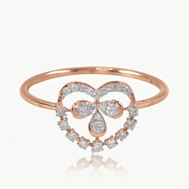 Leaf's Heart Diamond Ring