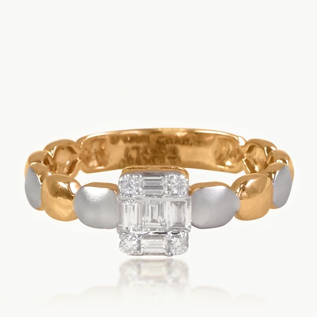 Geometrical Baguette Diamond Ring