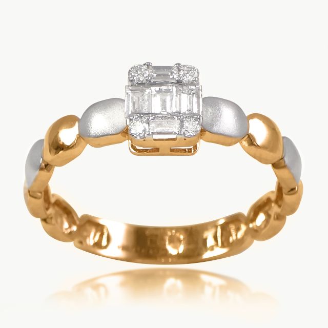 Geometrical Baguette Diamond Ring