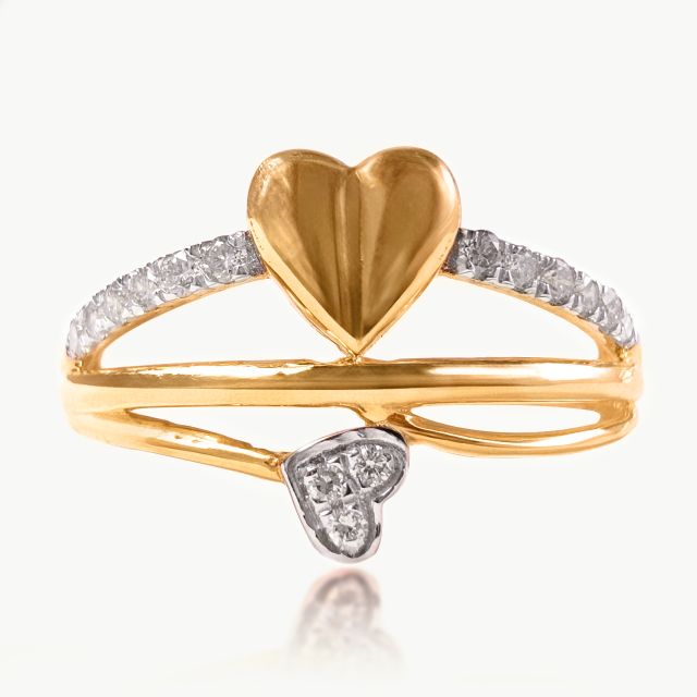 Two Hearts Diamond Ring